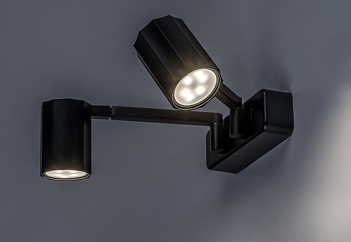 Aplica de perete Karter, negru mat, 2 x GU10, IP20, Rabalux, 73028
