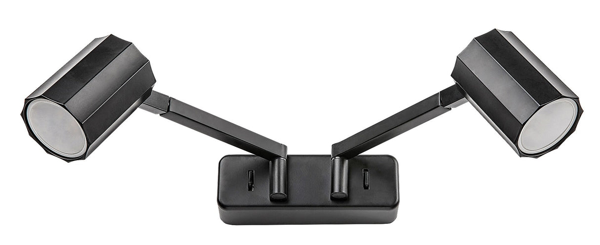 Aplica de perete Karter, negru mat, 2 x GU10, IP20, Rabalux, 73028