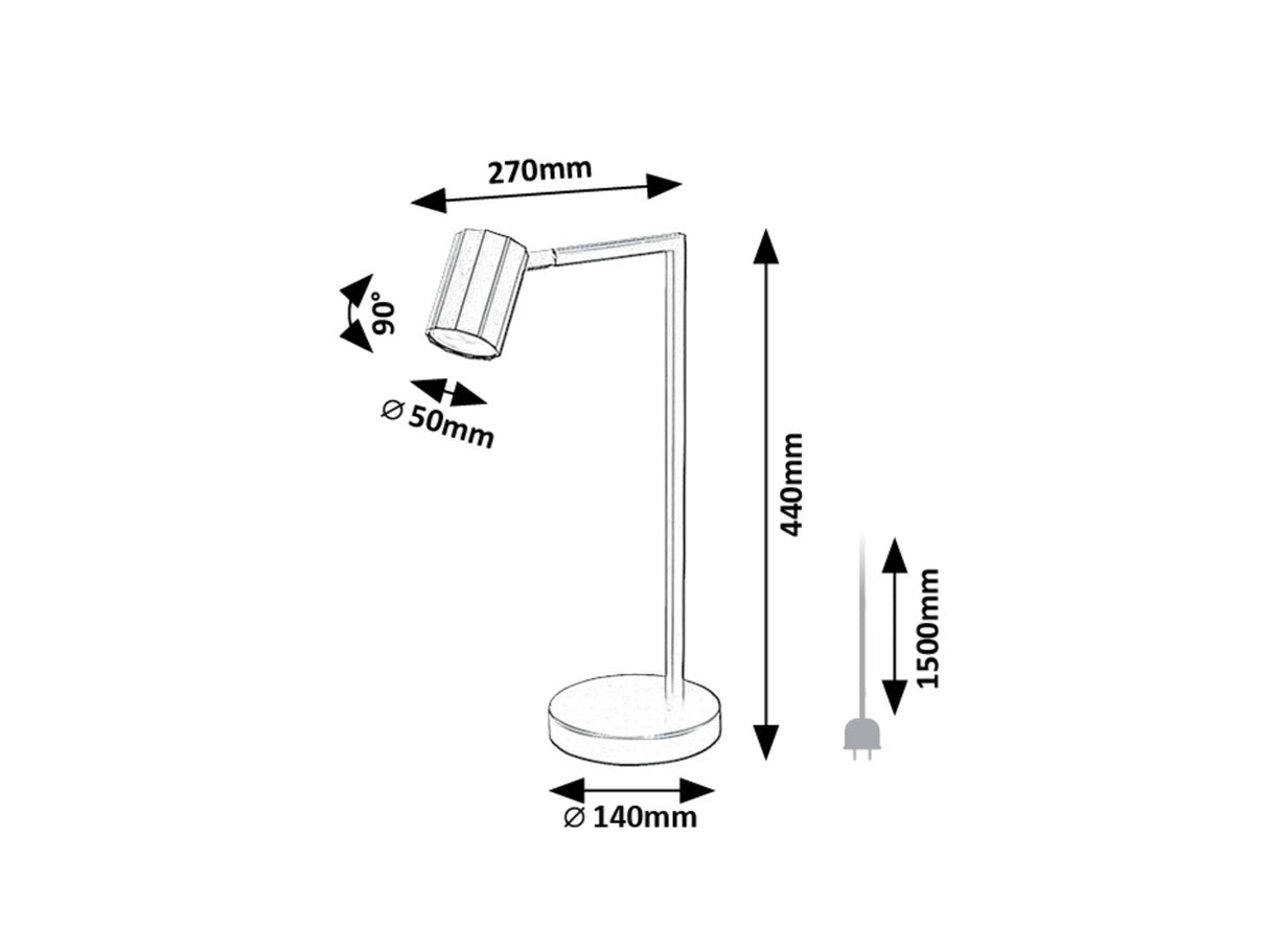 Lampa de birou Karter, negru mat, 1 x GU10, IP20, Rabalux, 73029