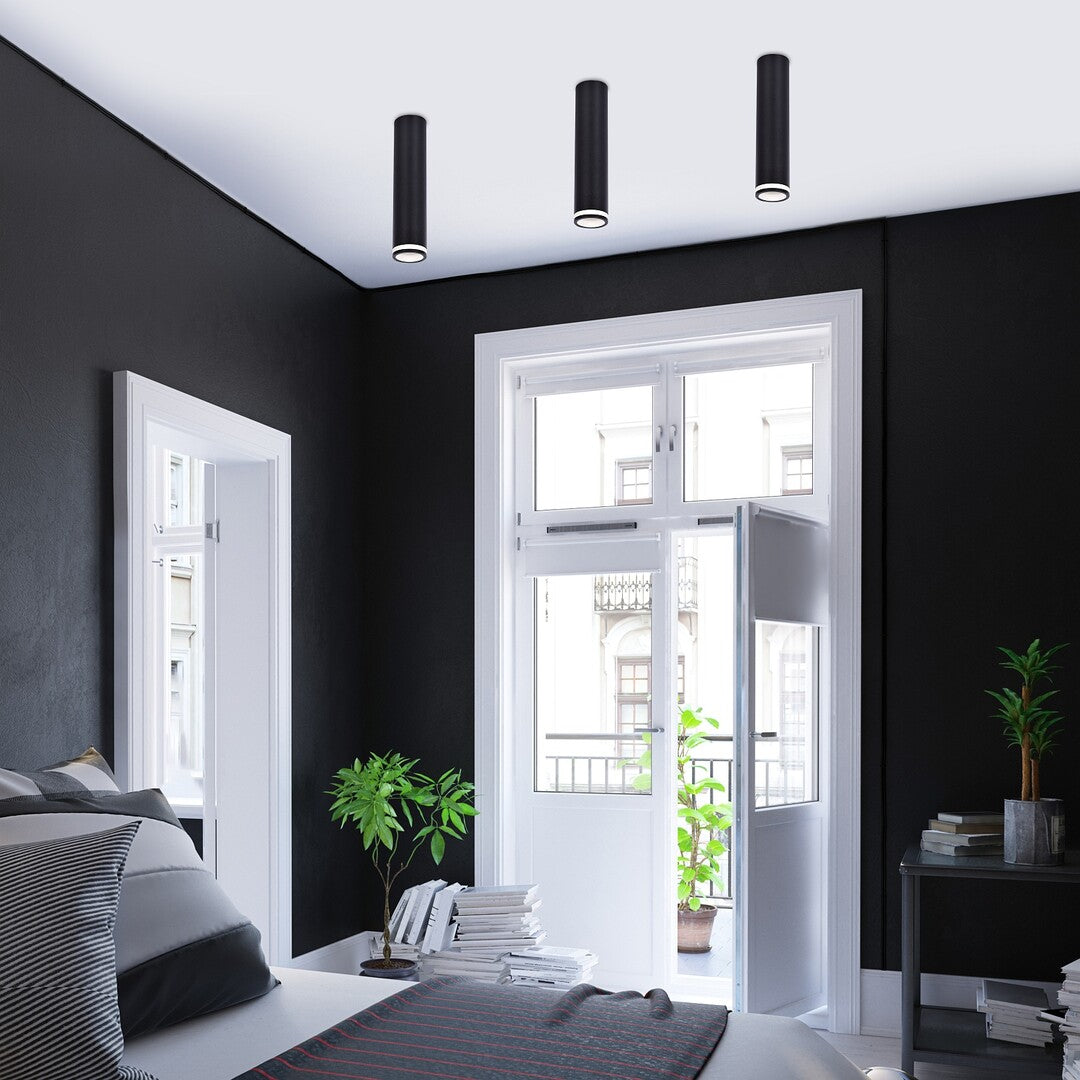 Plafoniera Senobia, negru mat, 1xGU10, H.24cm, IP20, Rabalux, 73031