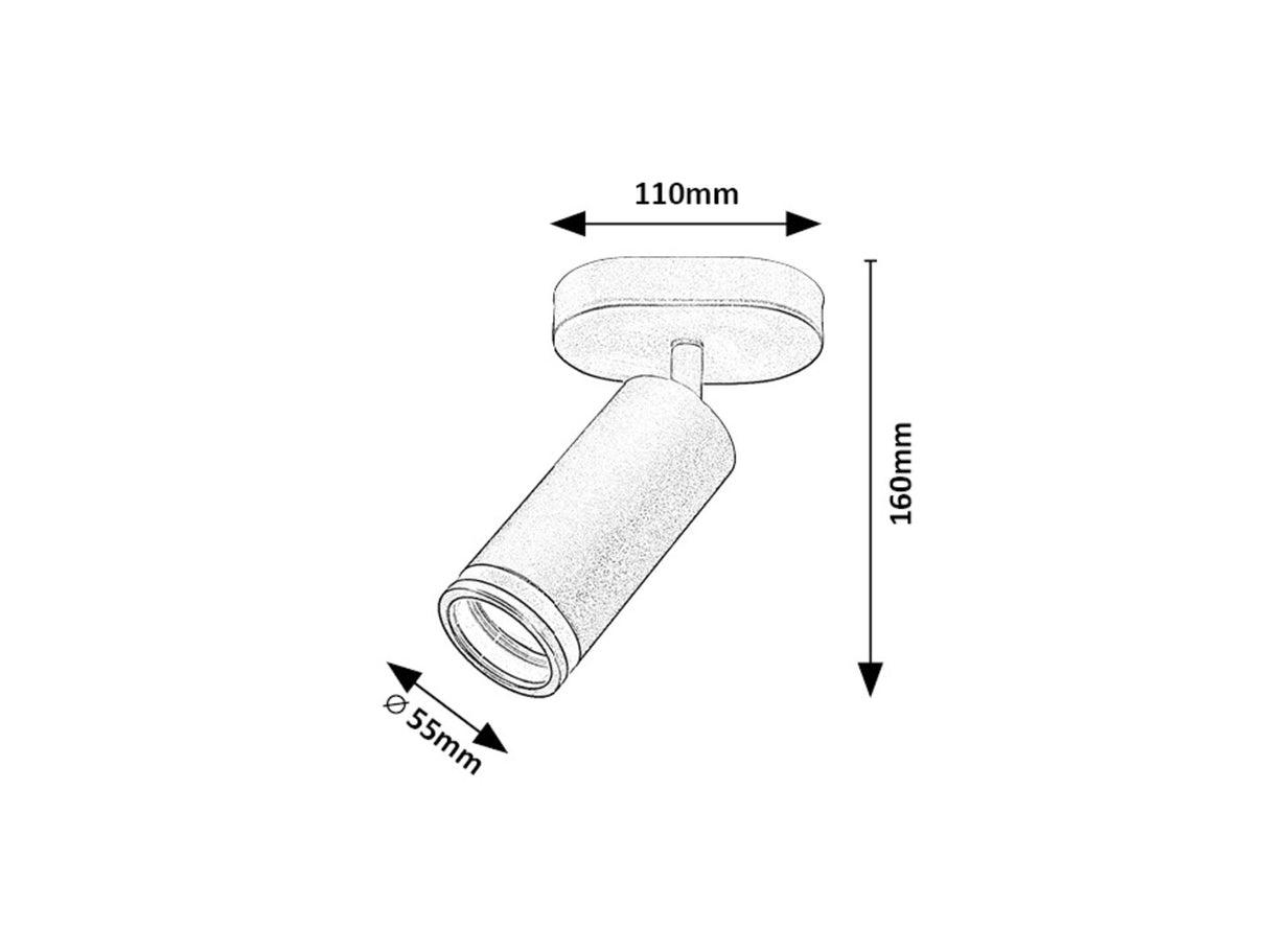 Plafoniera Senobia, negru mat, 1xGU10, IP20, Rabalux, 73033