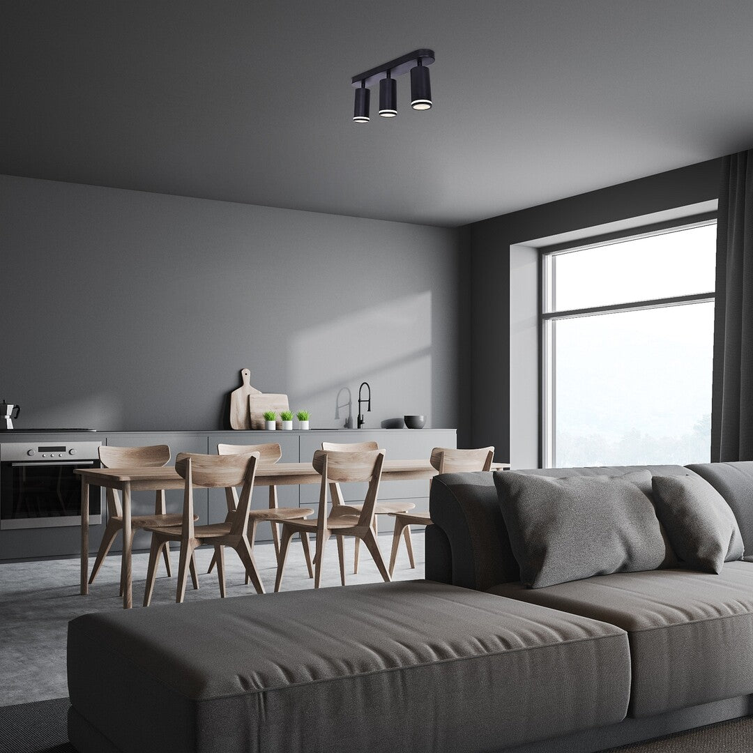 Plafoniera Senobia, negru mat, 3xGU10, IP20, Rabalux, 73035