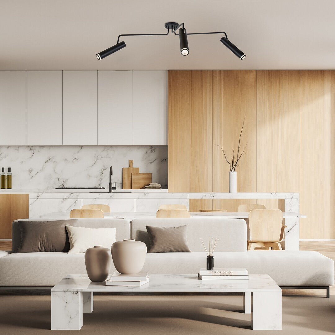 Plafoniera Senobia, negru mat, 3xGU10, IP20, Rabalux, 73039