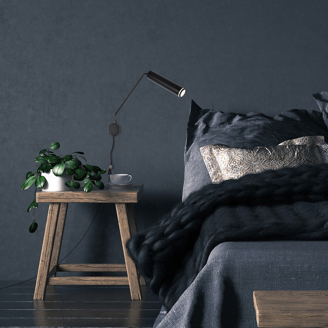 Aplica Senobia, 1xGU10, negru mat, reglabila, Rabalux 73041