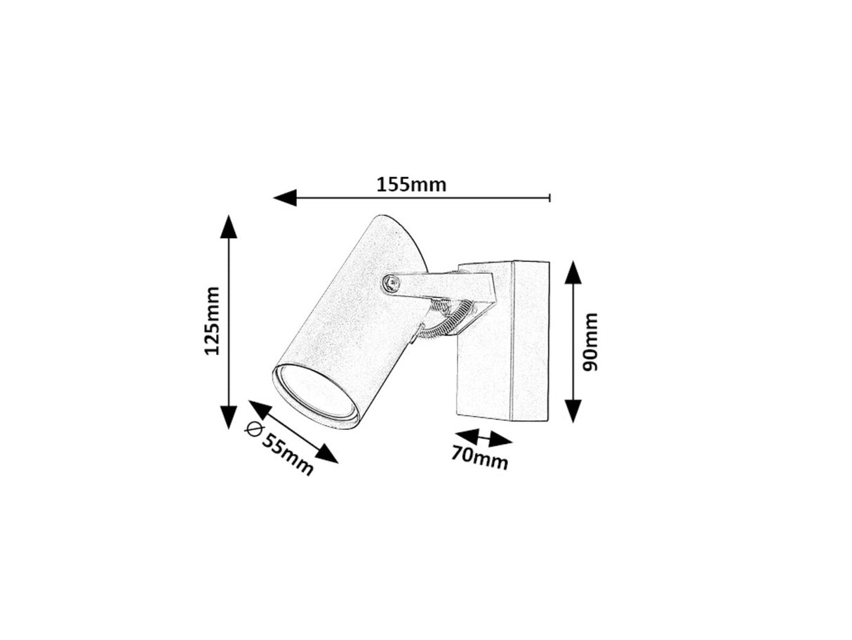 Aplica Maximilian, negru mat, 1 x GU10, IP20, Rabalux, 73043