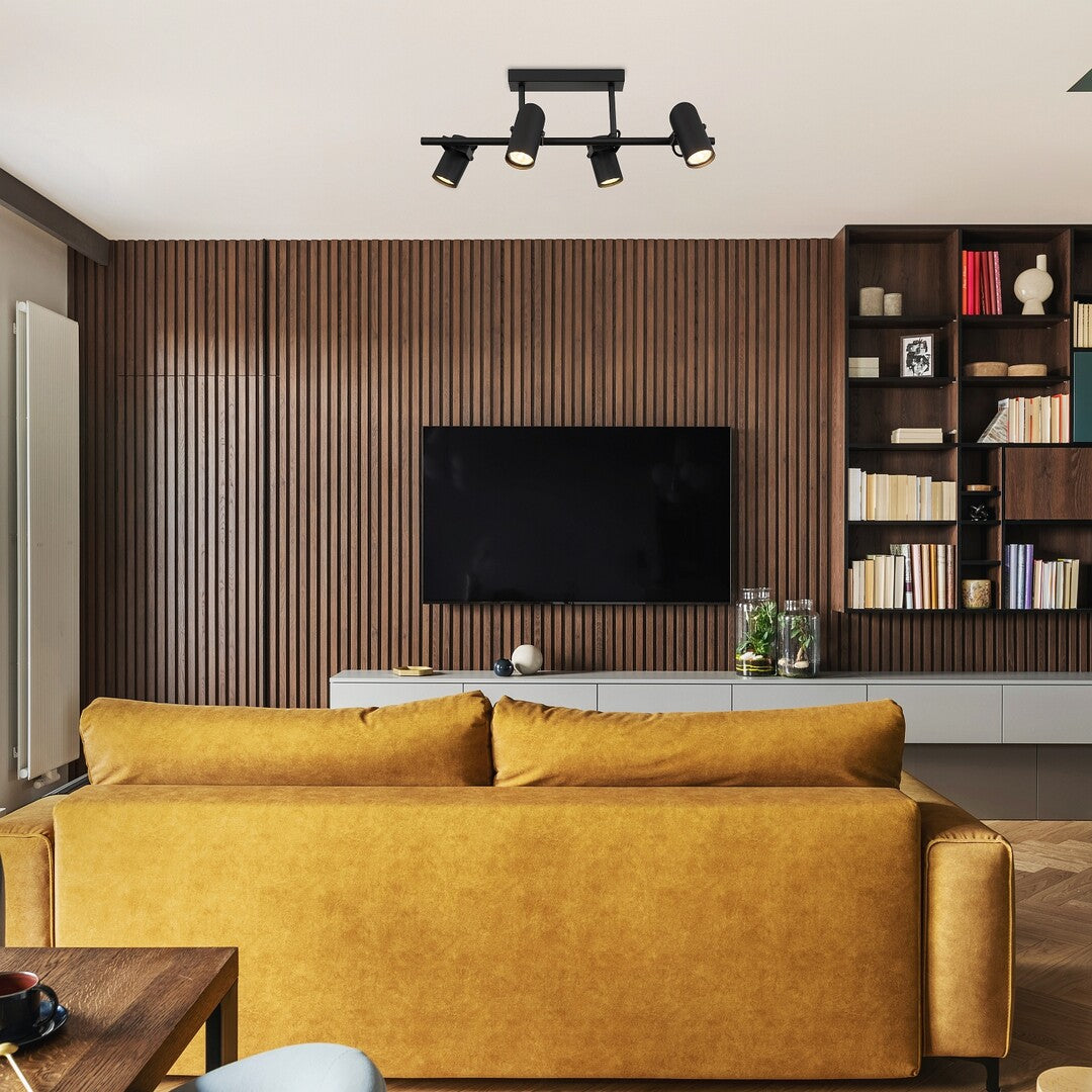 Plafoniera Maximilian, negru mat, 4xGU10, IP20, Rabalux, 73044