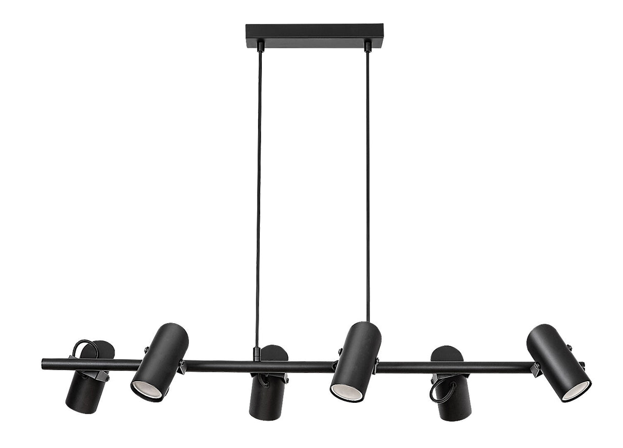 Lustra suspendata Maximilian, negru mat, 6xGU10, IP20, Rabalux, 73045