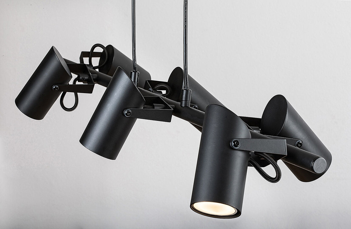 Lustra suspendata Maximilian, negru mat, 6xGU10, IP20, Rabalux, 73045