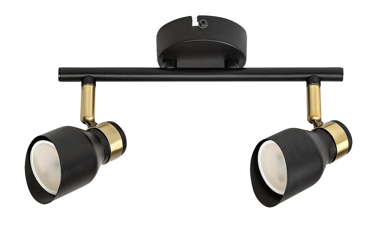 Plafoniera Lilou, negru/auriu, 2xGU10, IP20, Rabalux, 73048