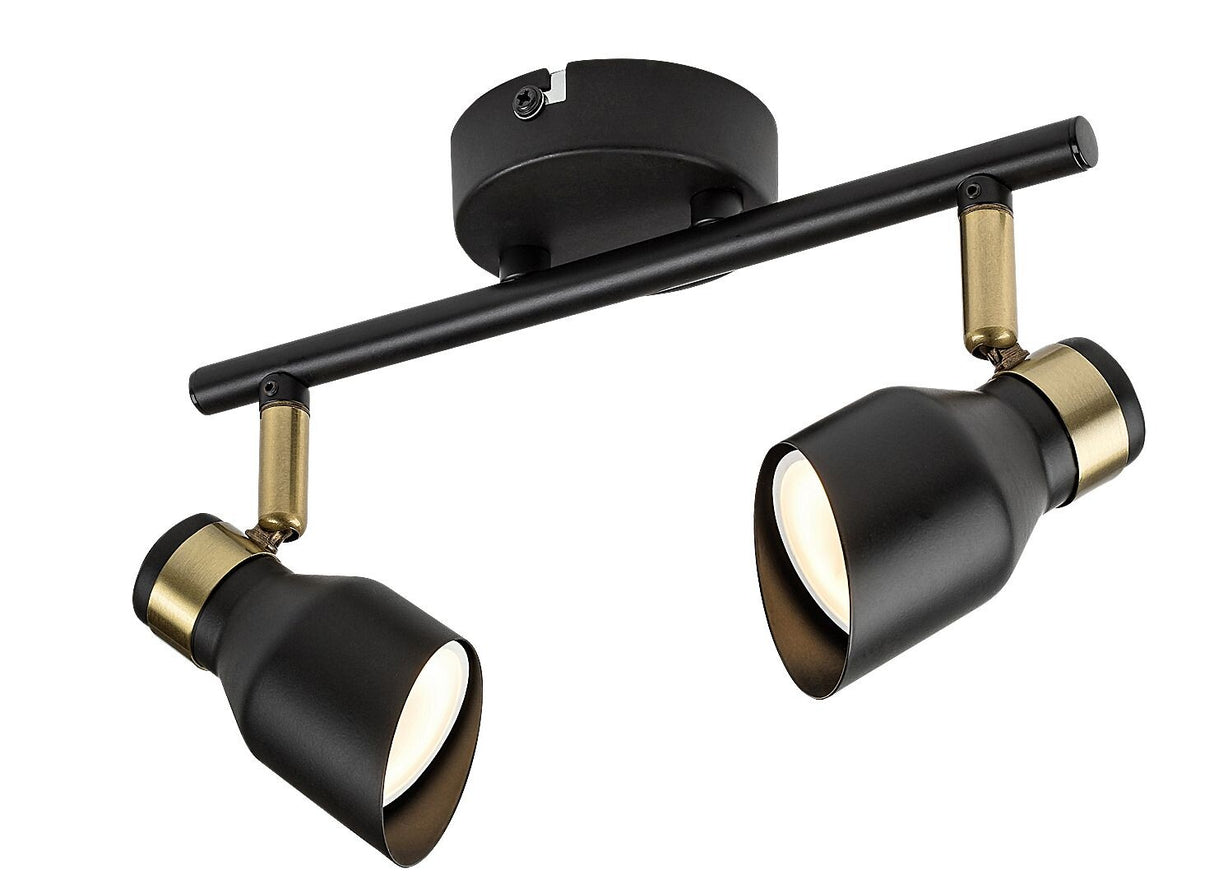 Plafoniera Lilou, negru/auriu, 2xGU10, IP20, Rabalux, 73048