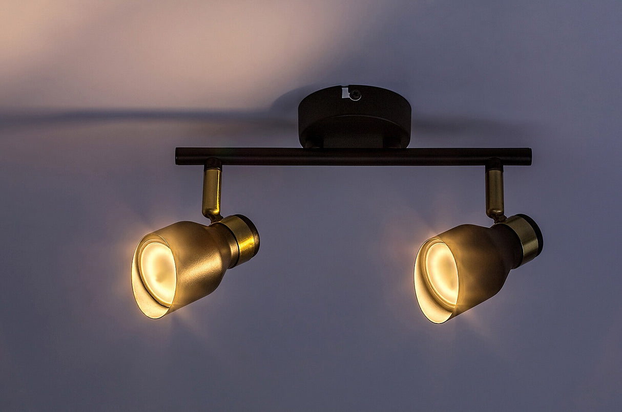 Plafoniera Lilou, negru/auriu, 2xGU10, IP20, Rabalux, 73048