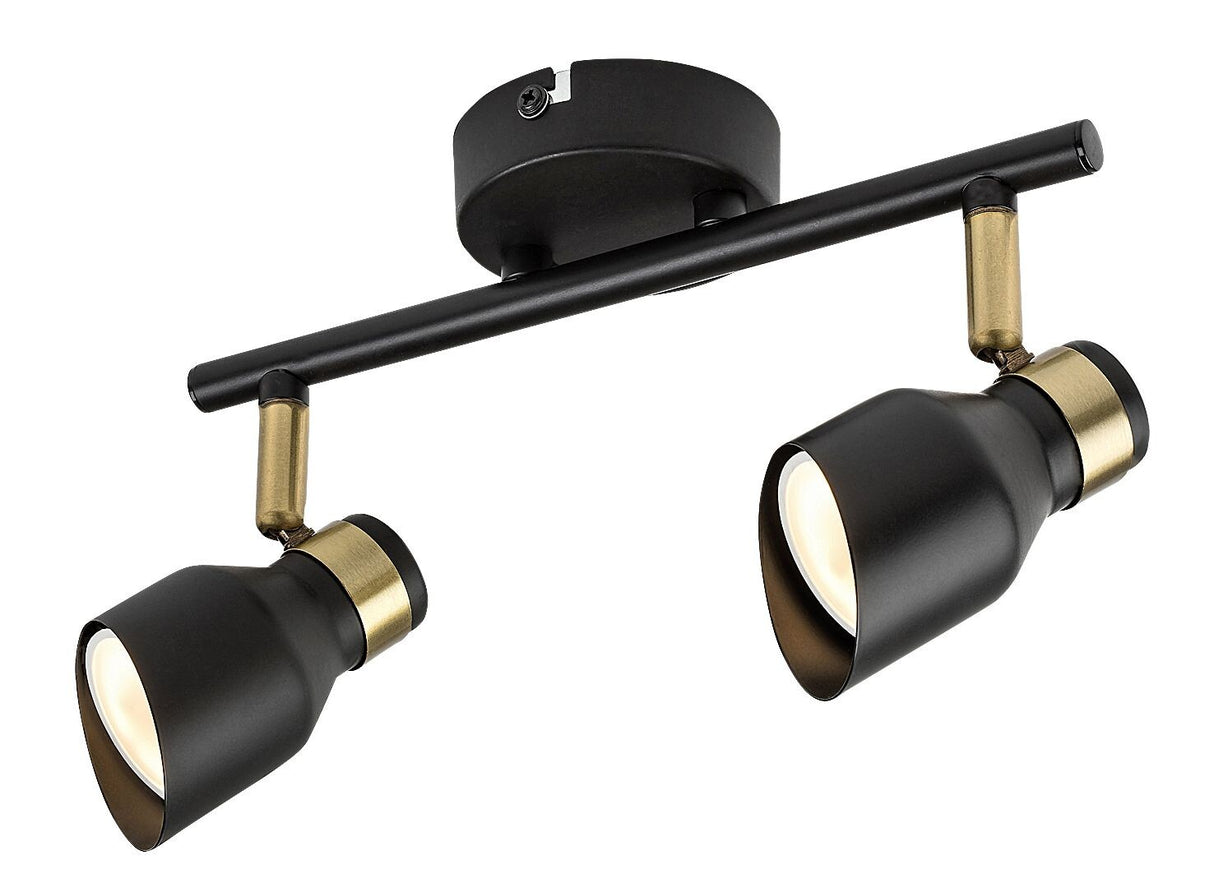 Plafoniera Lilou, negru/auriu, 2xGU10, IP20, Rabalux, 73048