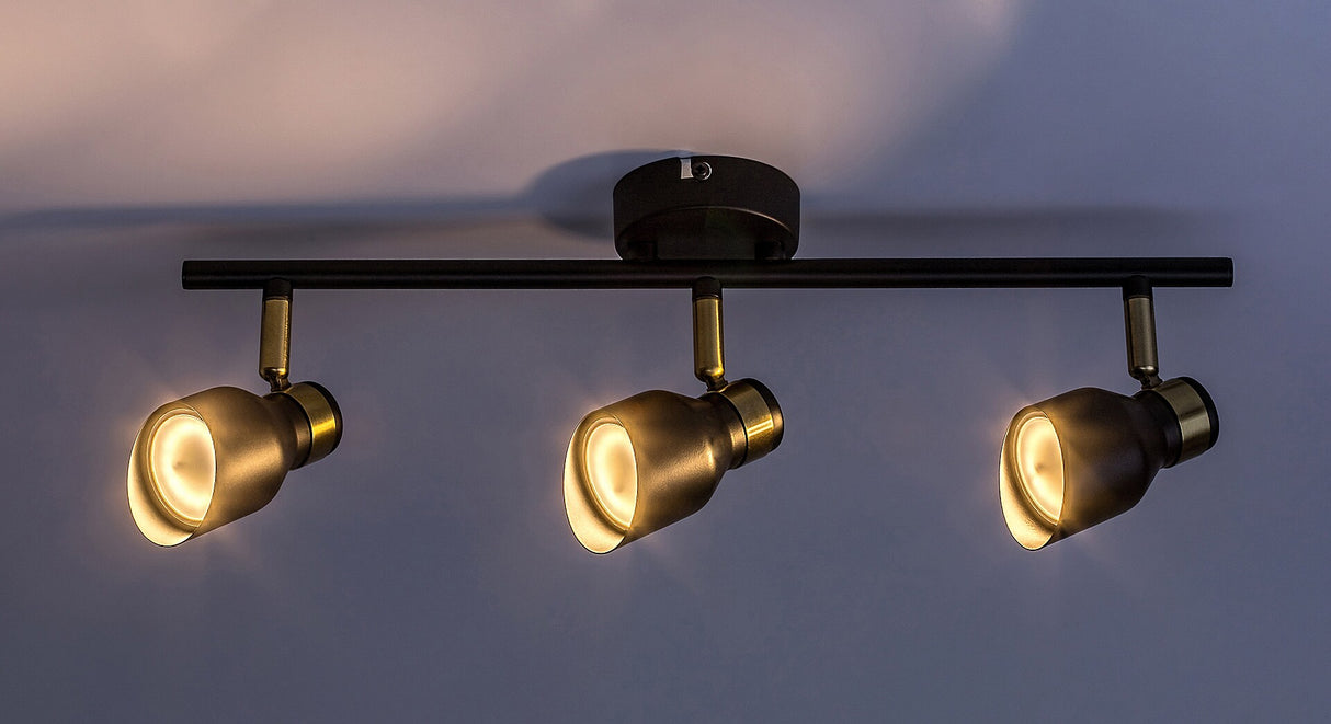 Plafoniera Lilou, negru, 3xGU10, L.45cm, IP20, Rabalux, 73049