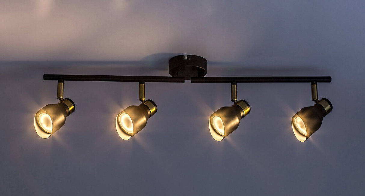 Plafoniera Lilou, negru/auriu, 4xGU10, IP20, Rabalux, 73050