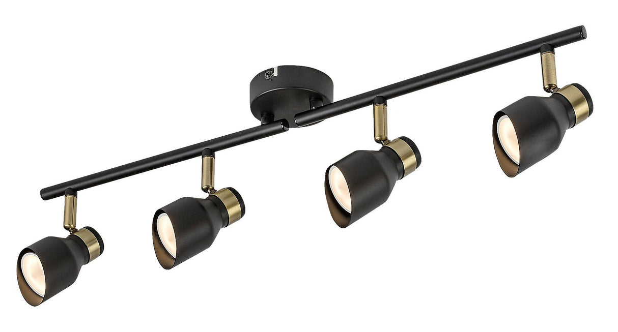 Plafoniera Lilou, negru/auriu, 4xGU10, IP20, Rabalux, 73050