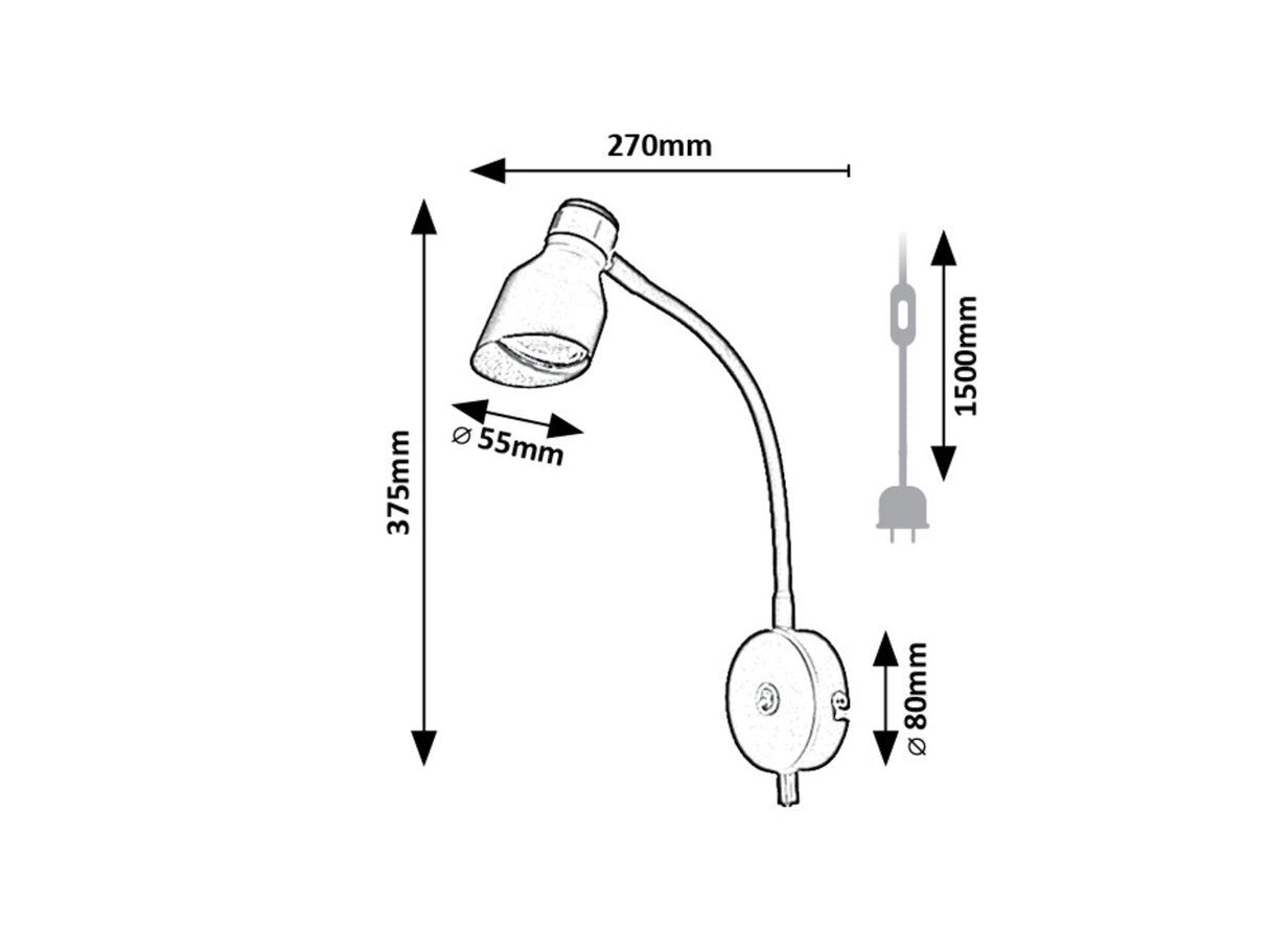 Aplica perete Lilou, auriu, 1 x GU10, IP20, Rabalux, 73051