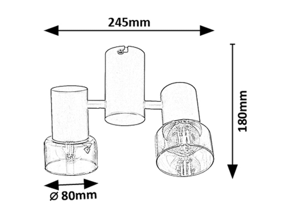 Plafoniera Hatice, negru, 2xE14, IP20, Rabalux, 73053