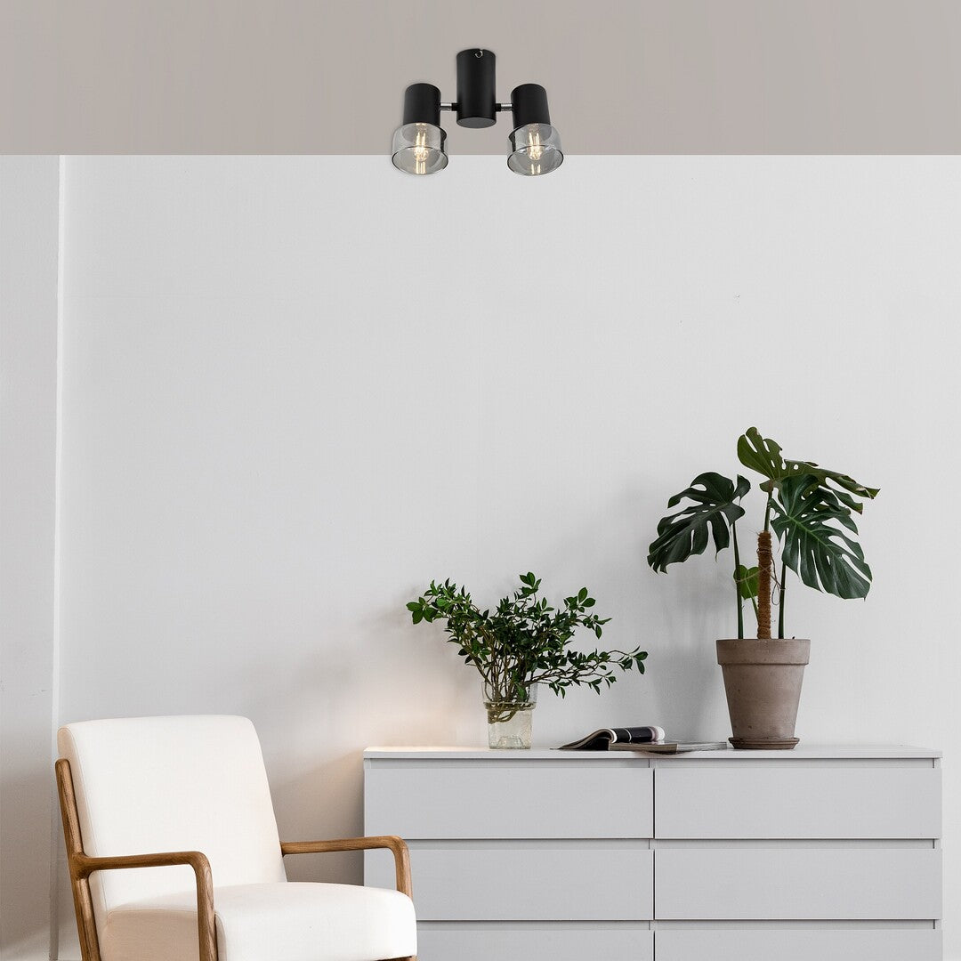 Plafoniera Hatice, negru, 2xE14, IP20, Rabalux, 73053