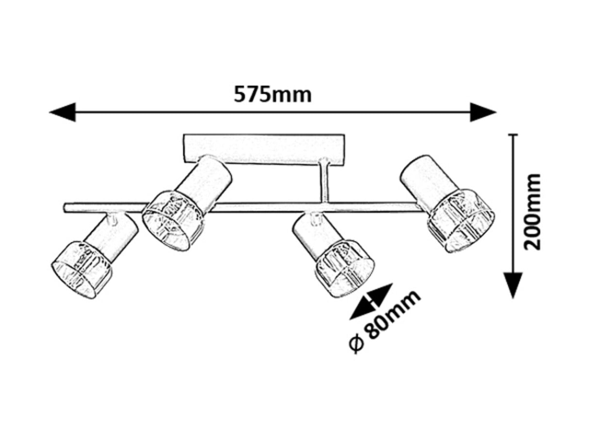 Plafoniera Hatice, negru, 4xE14, IP20, Rabalux, 73054