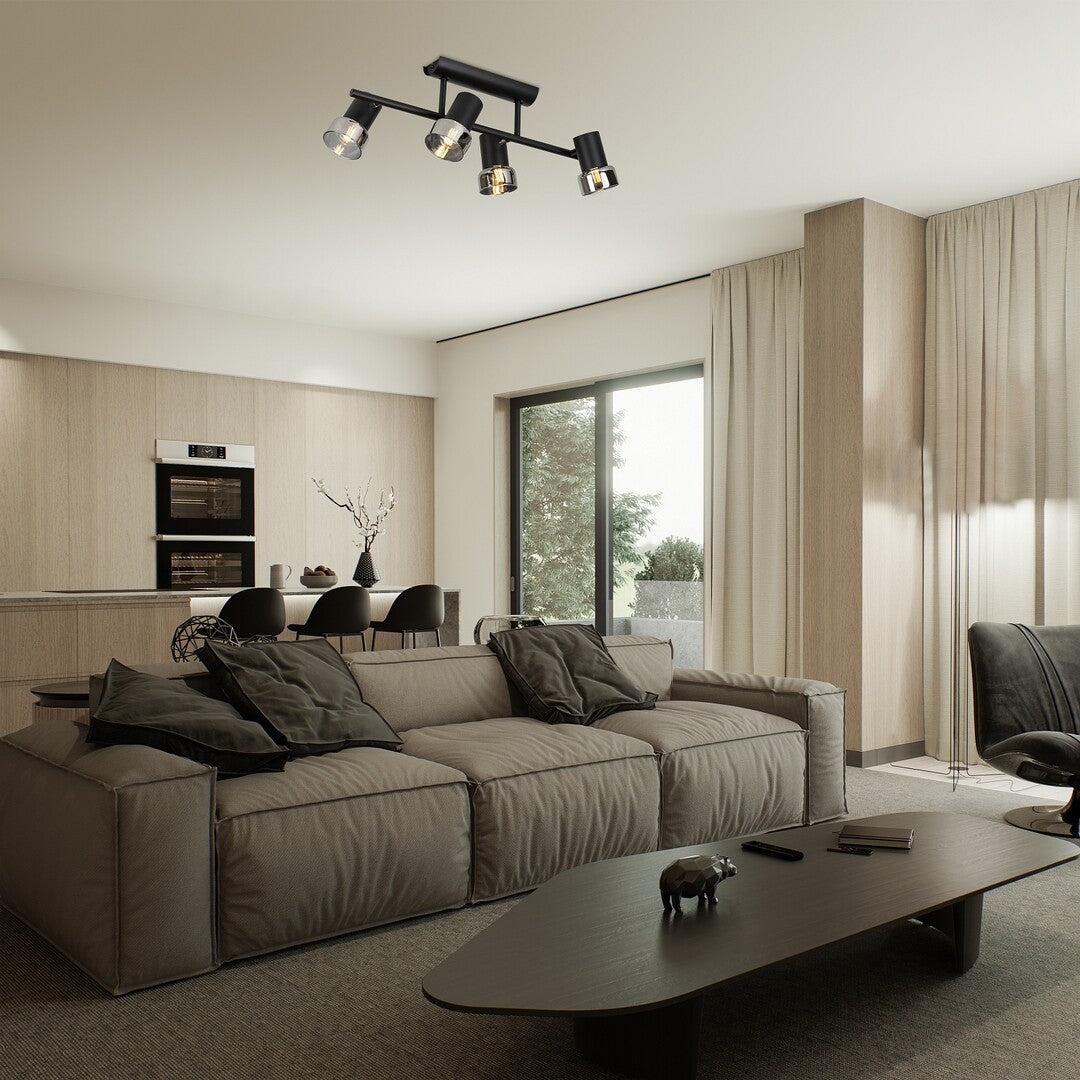 Plafoniera Hatice, negru, 4xE14, IP20, Rabalux, 73054