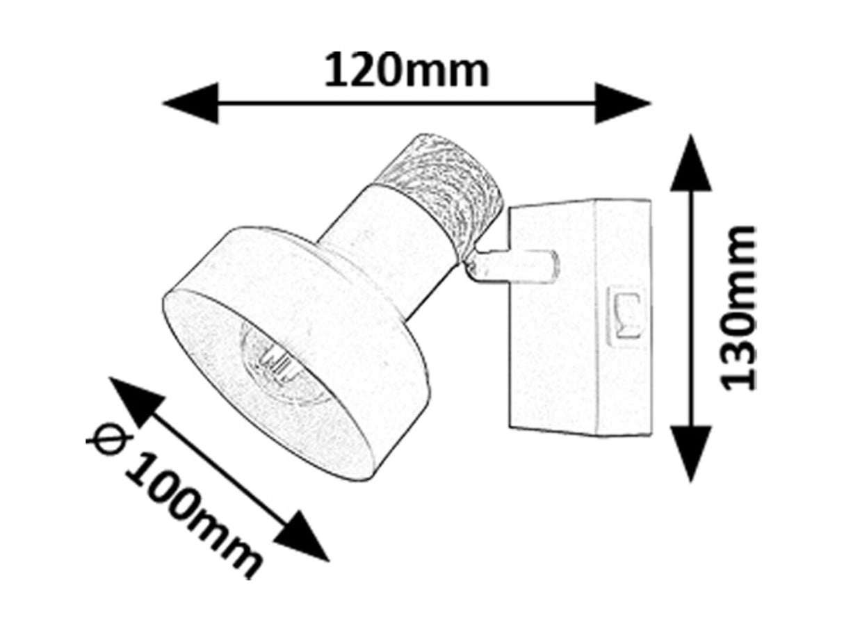 Aplica de perete Saskia, negru, 1 x E14, IP20, Rabalux, 73055
