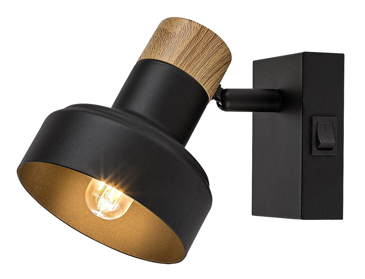 Aplica de perete Saskia, negru, 1 x E14, IP20, Rabalux, 73055