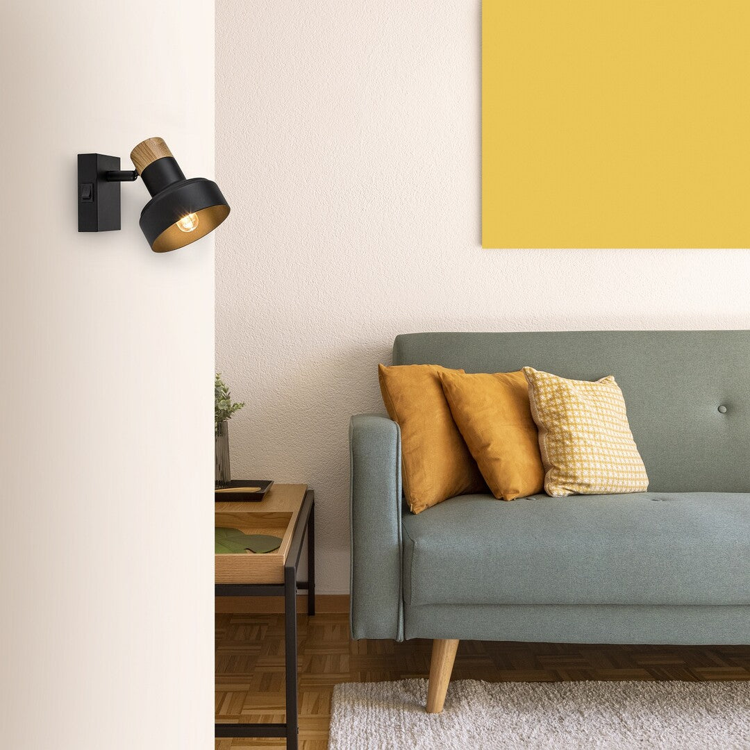 Aplica de perete Saskia, negru, 1 x E14, IP20, Rabalux, 73055