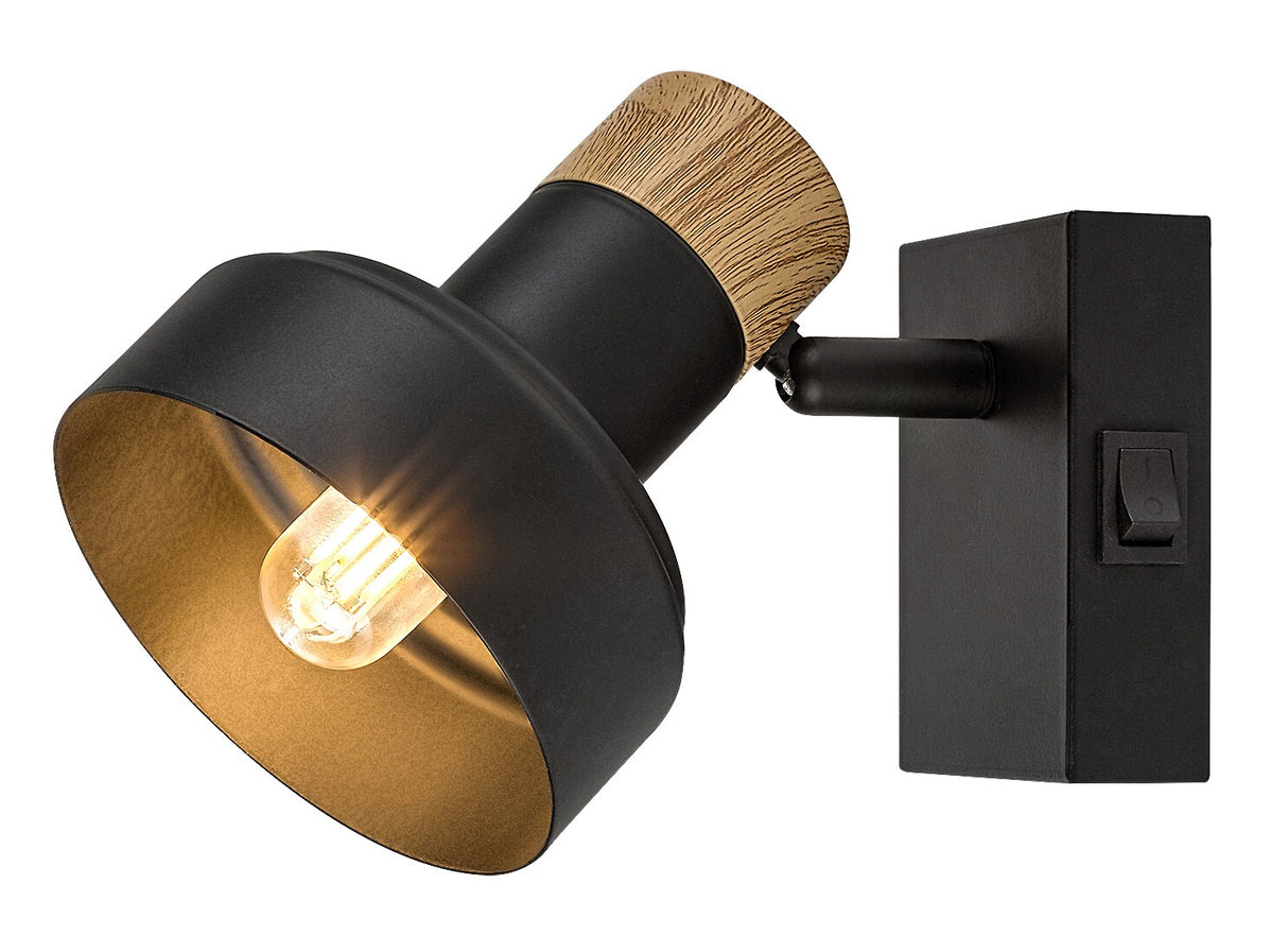 Aplica de perete Saskia, negru, 1 x E14, IP20, Rabalux, 73055