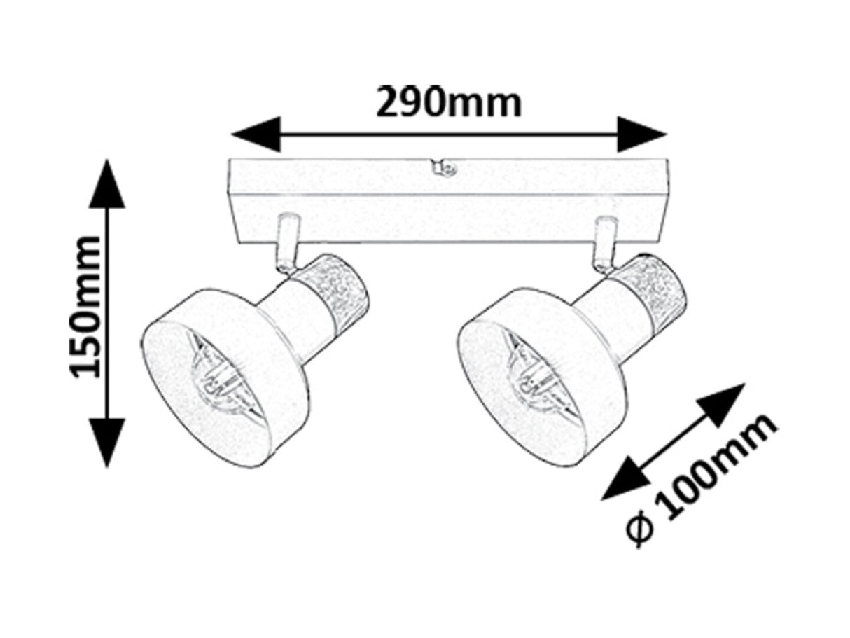 Plafoniera Saskia, negru, 2xE14, IP20, Rabalux, 73056