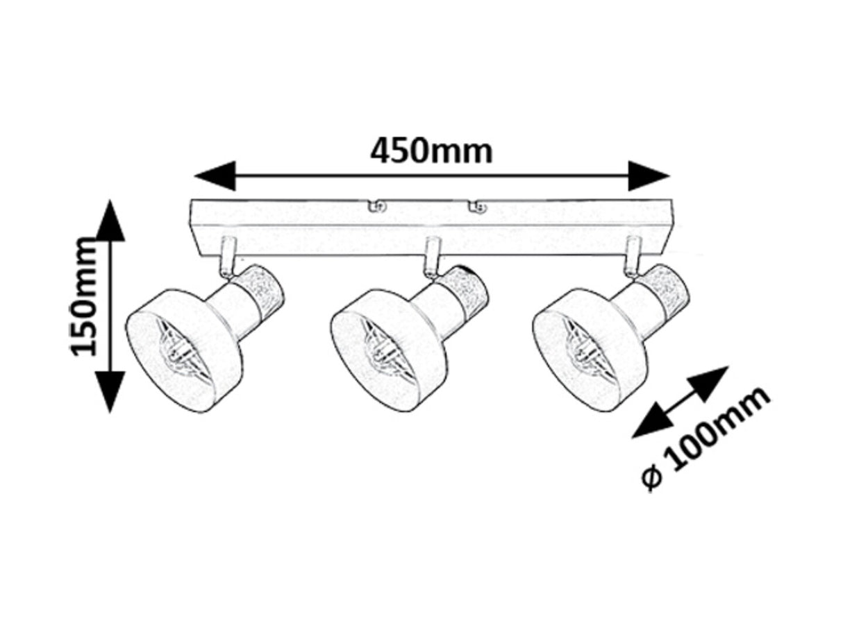 Plafoniera Saskia, negru, 3xE14, IP20, Rabalux, 73057