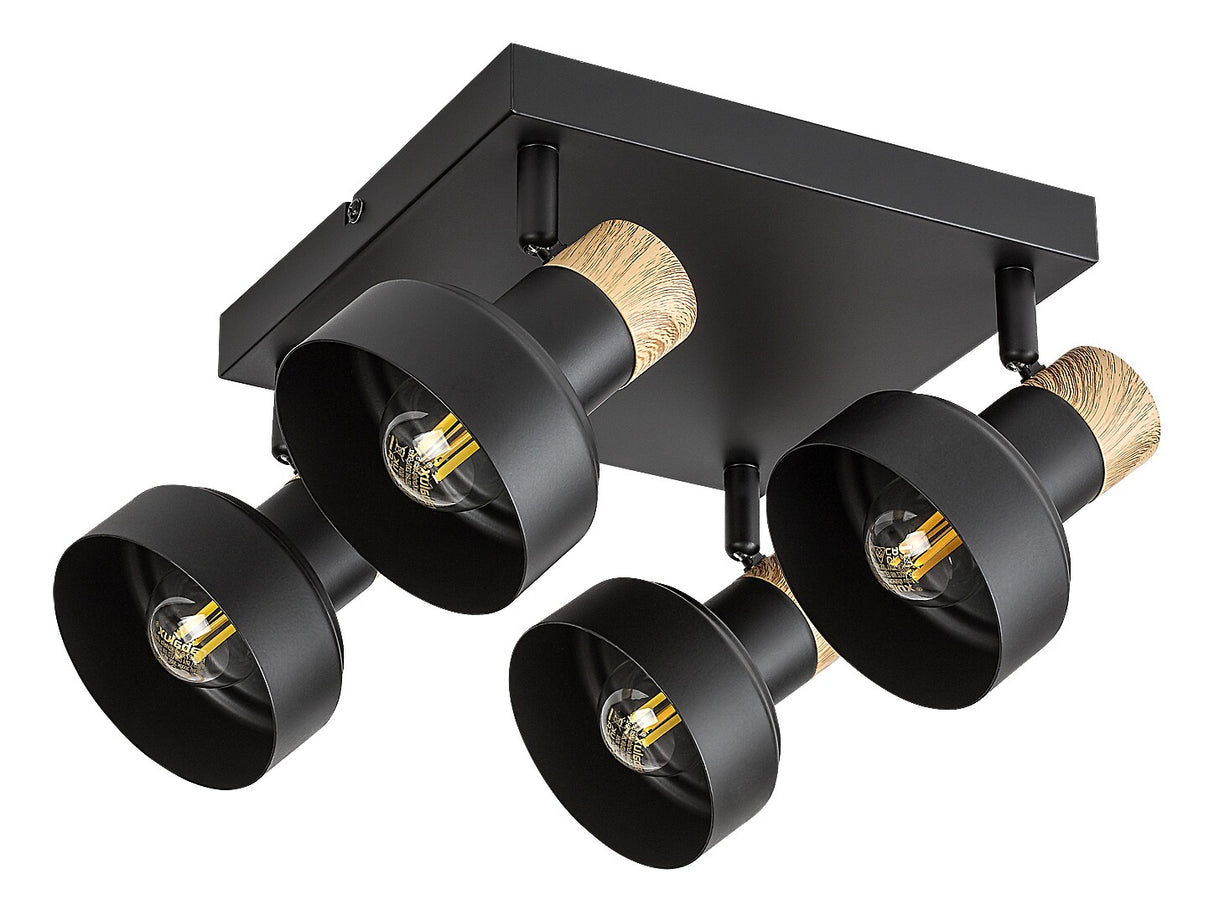 Plafoniera Saskia, negru, 4xE14, IP20, Rabalux, 73058