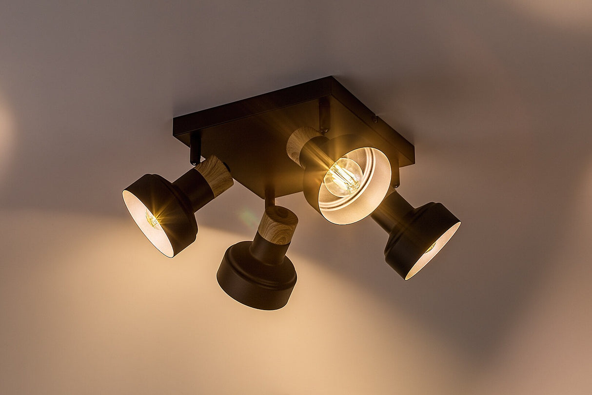 Plafoniera Saskia, negru, 4xE14, IP20, Rabalux, 73058