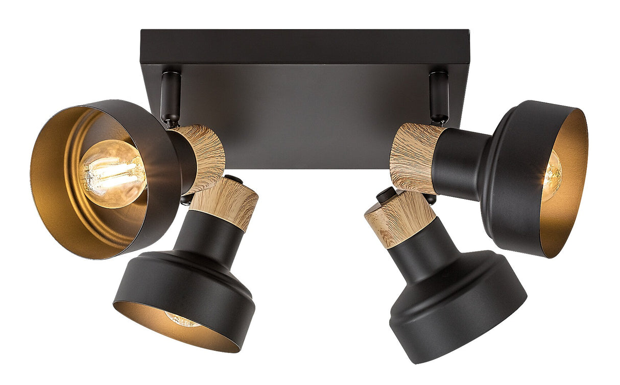 Plafoniera Saskia, negru, 4xE14, IP20, Rabalux, 73058