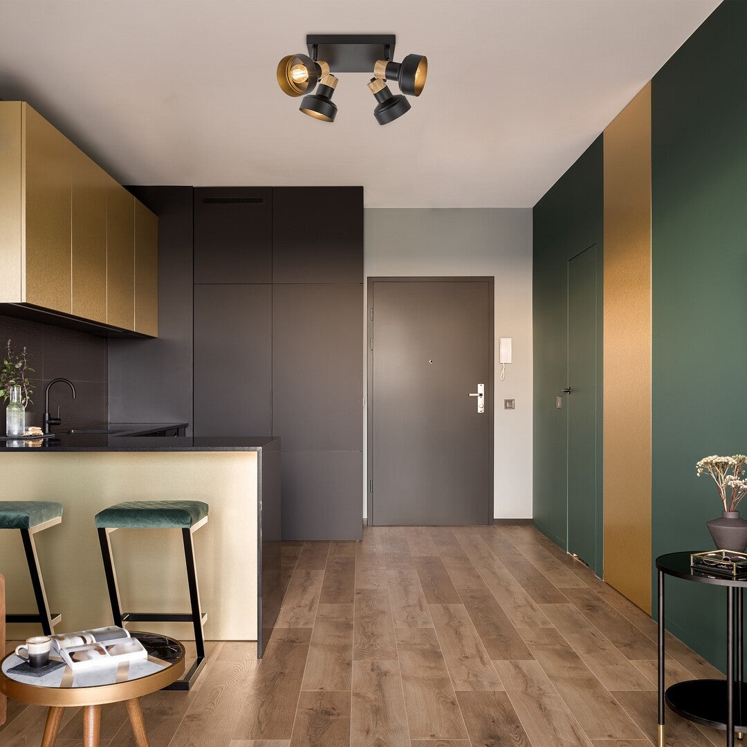 Plafoniera Saskia, negru, 4xE14, IP20, Rabalux, 73058