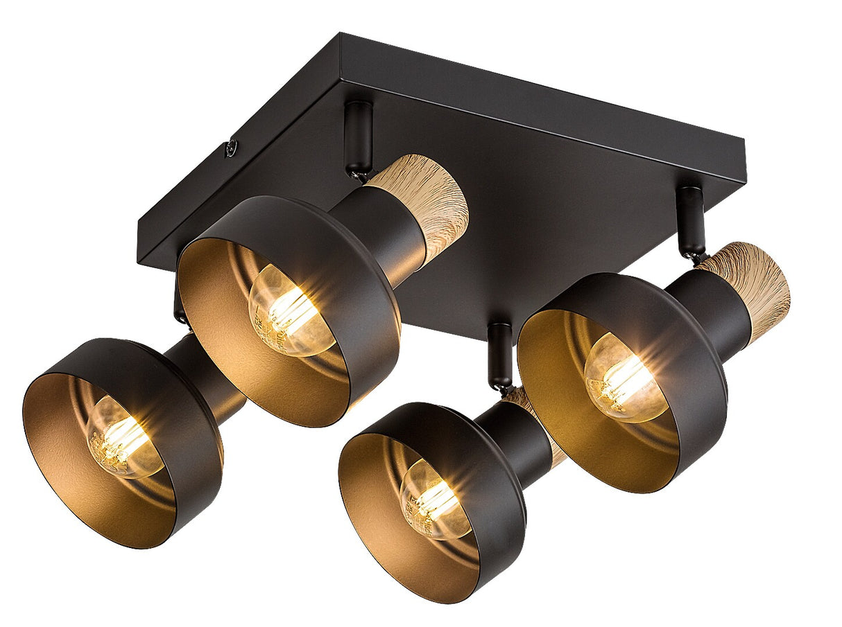 Plafoniera Saskia, negru, 4xE14, IP20, Rabalux, 73058