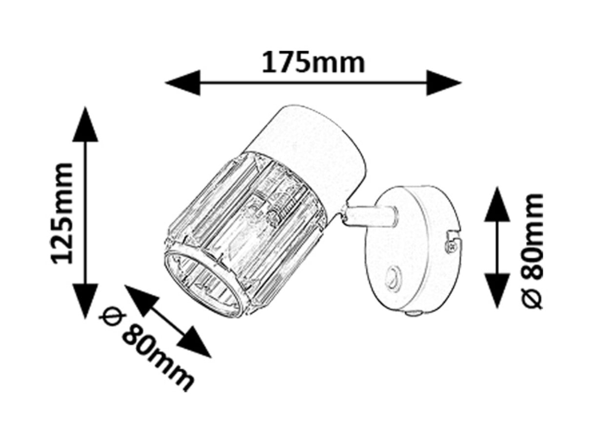 Aplica Venaro, negru, 1 x E14, IP20, Rabalux, 73059