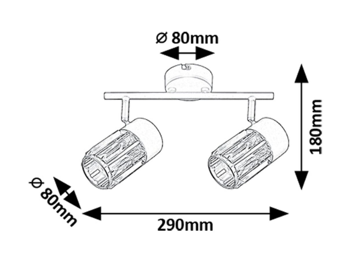 Plafoniera Venaro, negru, 2xE14, IP20, Rabalux, 73060