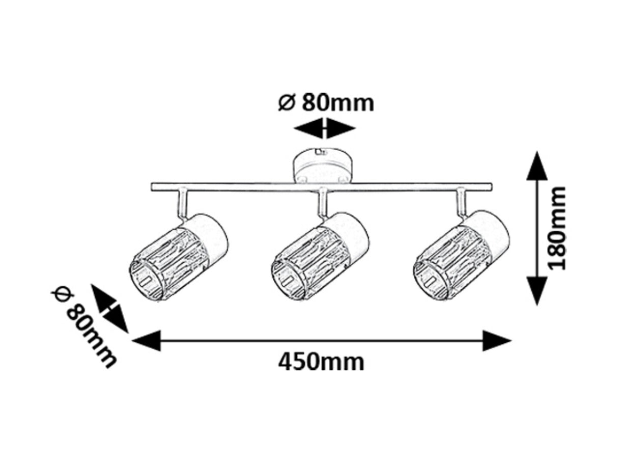 Plafoniera Venaro, negru, 3xE14, IP20, Rabalux, 73061