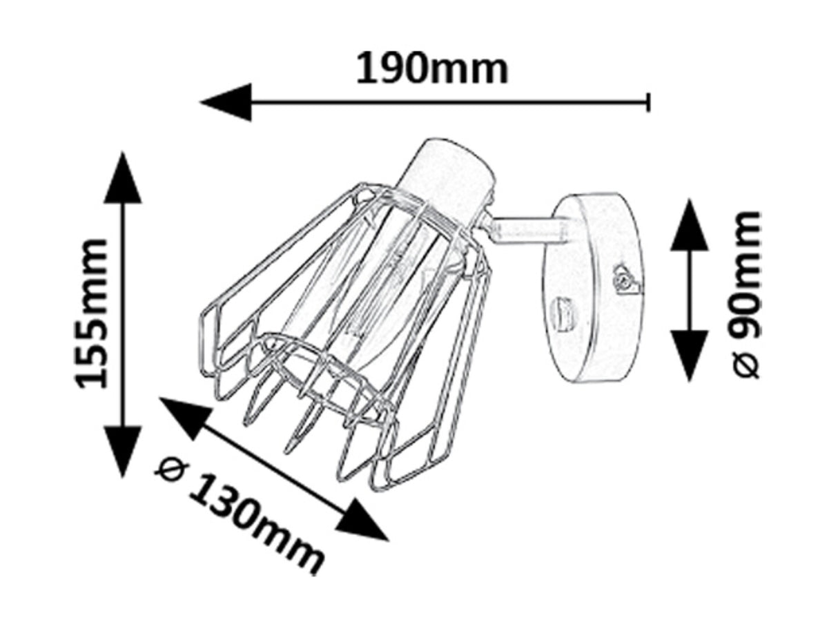Aplica de perete Emerencia, negru, 1 x E14, IP20, Rabalux, 73067