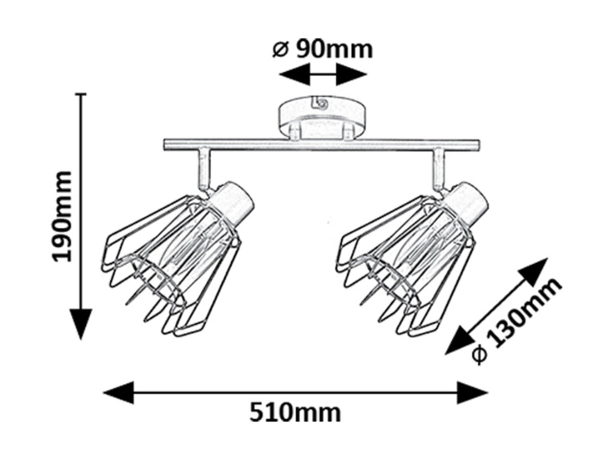 Plafoniera Emerencia, negru, 2xE14, IP20, Rabalux, 73068