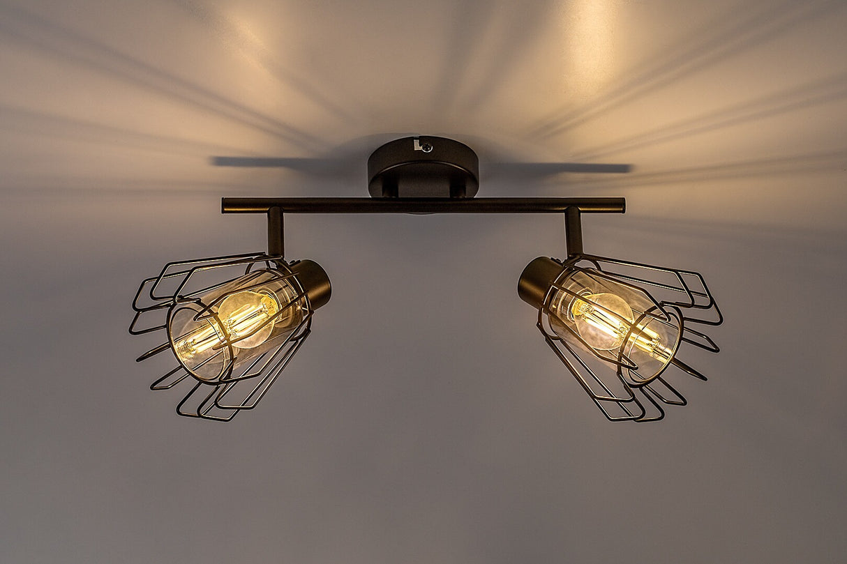 Plafoniera Emerencia, negru, 2xE14, IP20, Rabalux, 73068