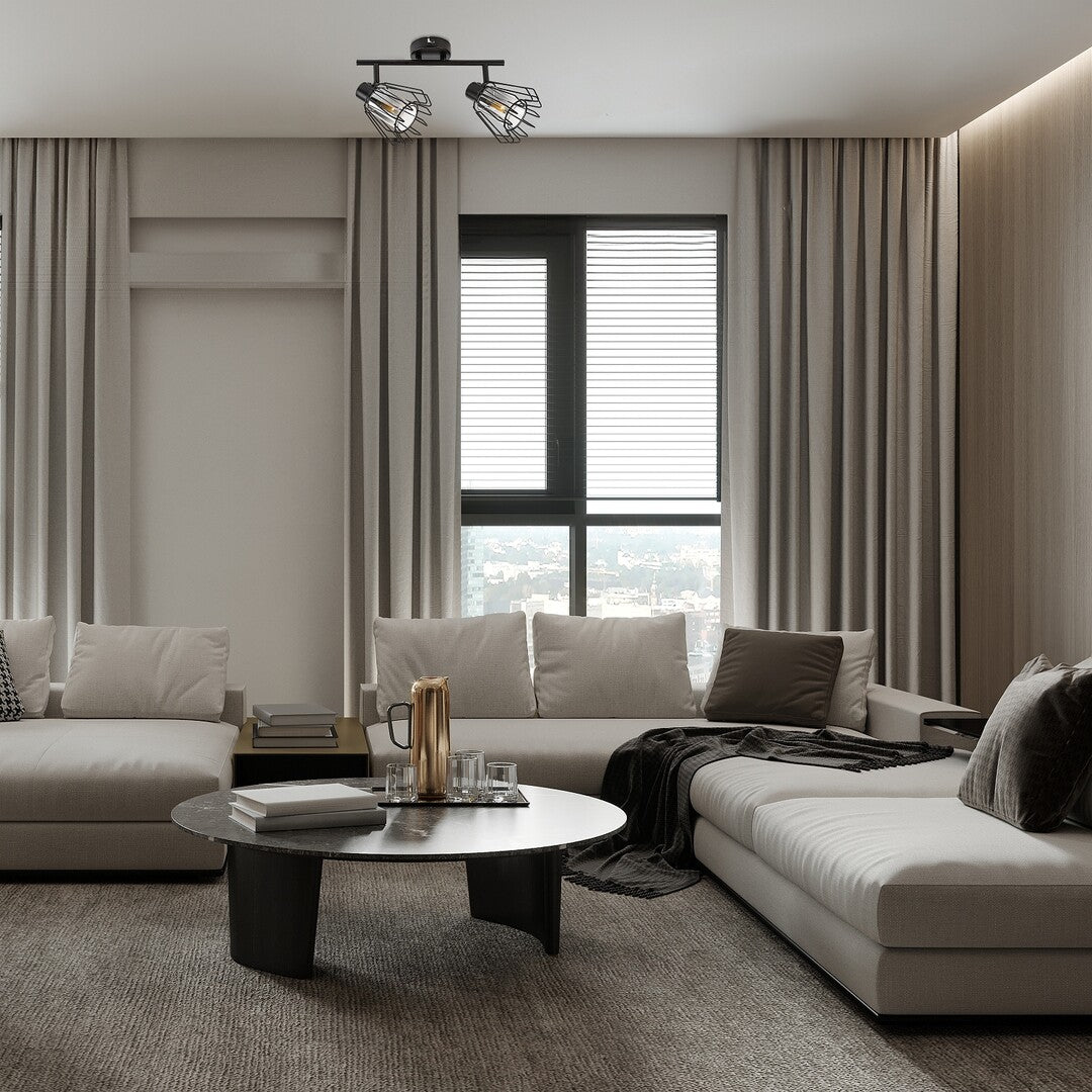 Plafoniera Emerencia, negru, 2xE14, IP20, Rabalux, 73068