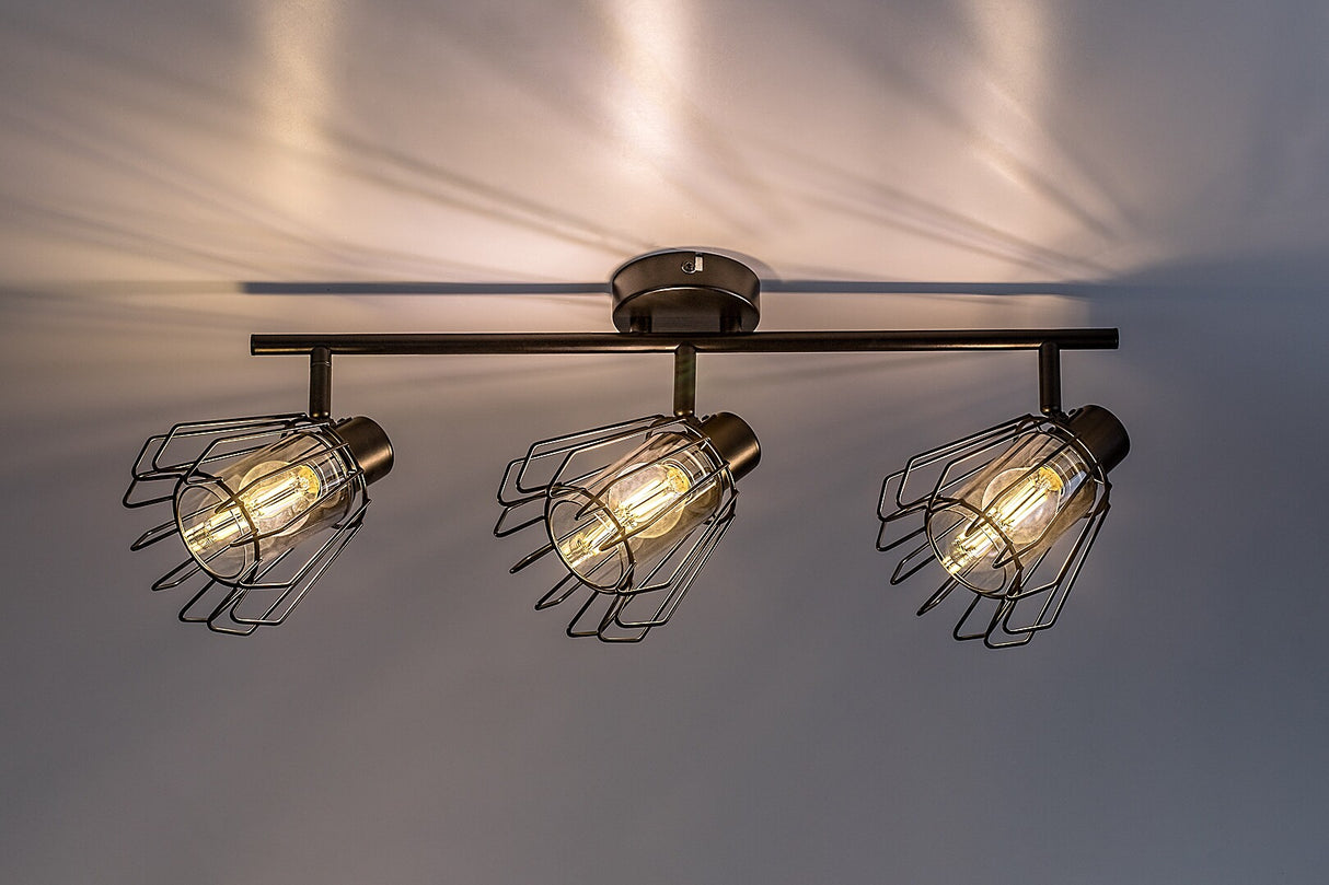 Plafoniera Emerencia, negru, 3xE14, IP20, Rabalux, 73069