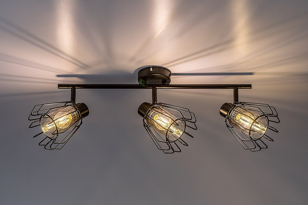 Plafoniera Emerencia, negru, 3xE14, IP20, Rabalux, 73069