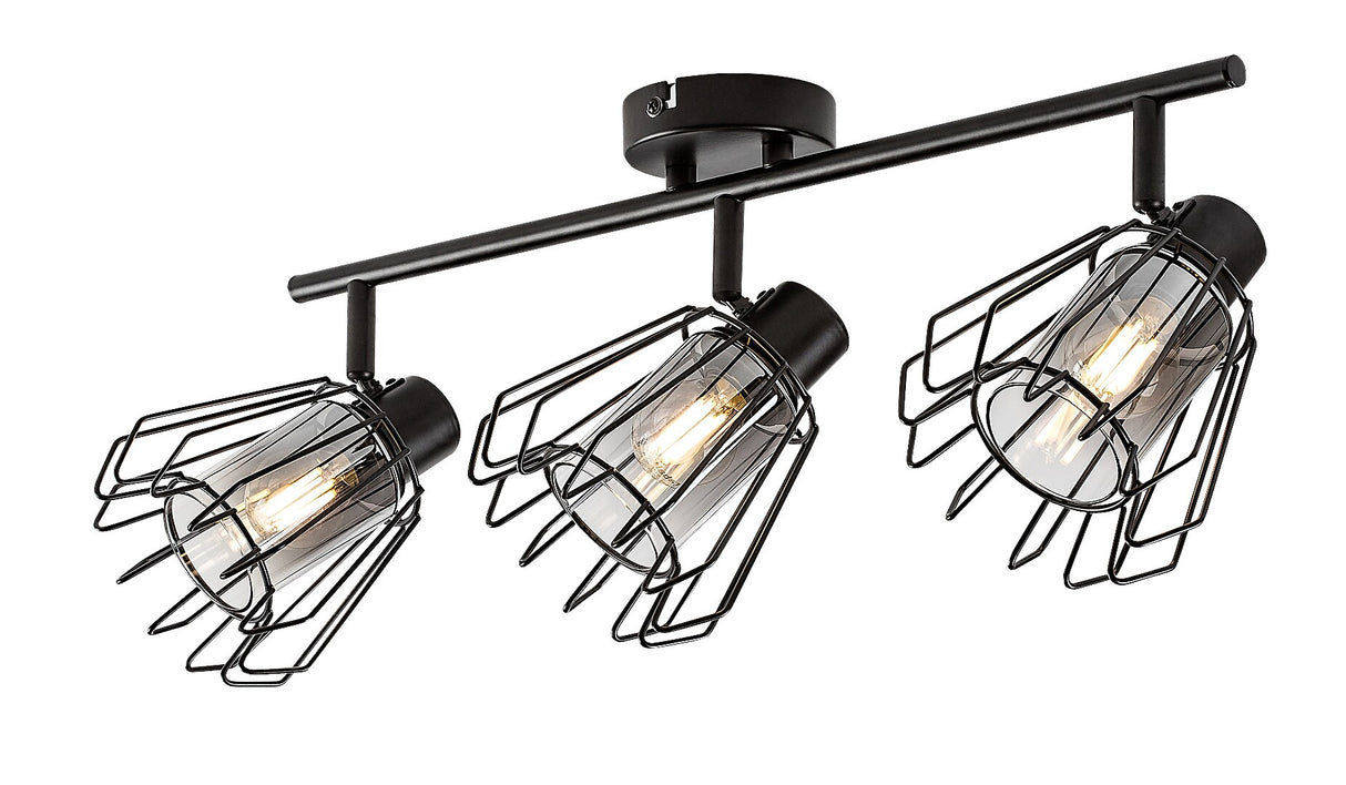 Plafoniera Emerencia, negru, 3xE14, IP20, Rabalux, 73069