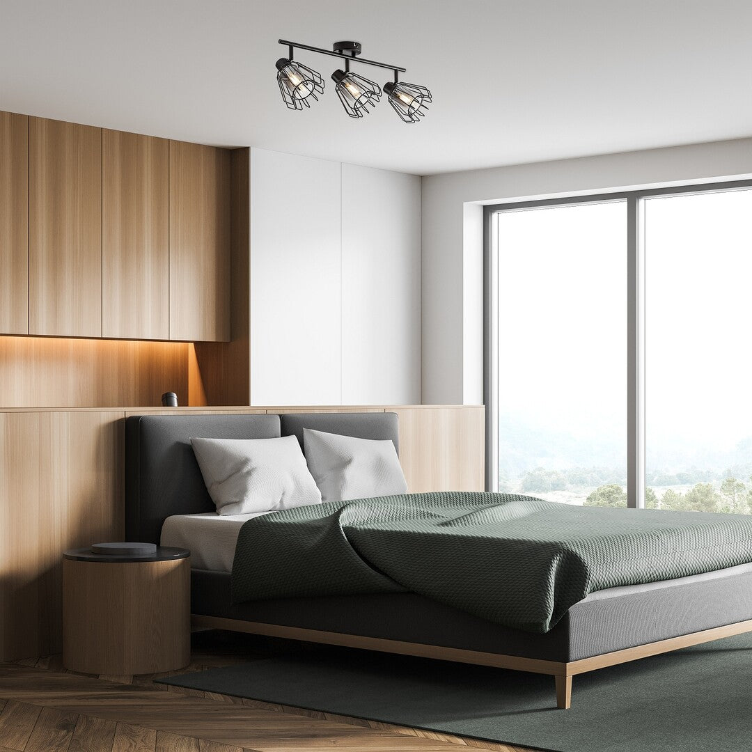 Plafoniera Emerencia, negru, 3xE14, IP20, Rabalux, 73069