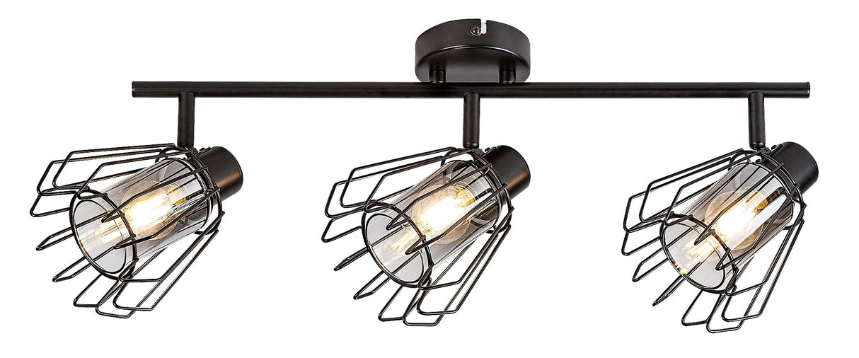 Plafoniera Emerencia, negru, 3xE14, IP20, Rabalux, 73069