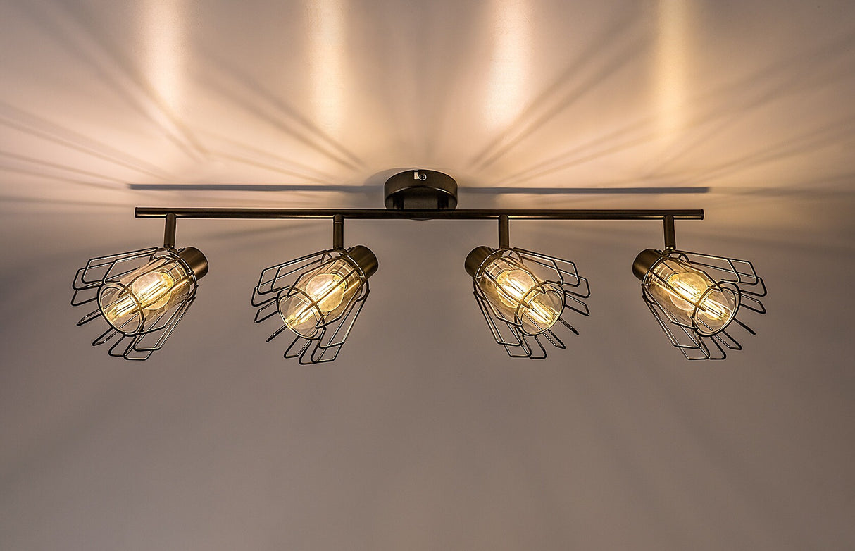 Plafoniera Emerencia, negru, 4xE14, IP20, Rabalux, 73070