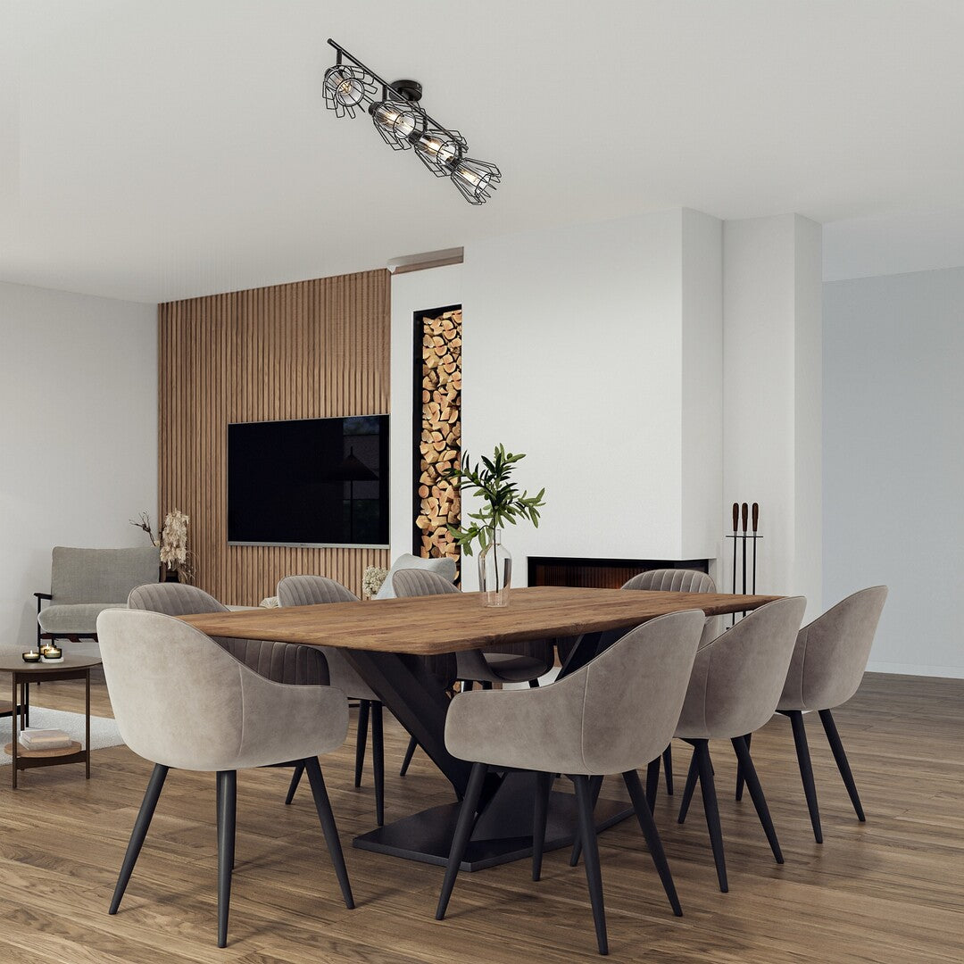 Plafoniera Emerencia, negru, 4xE14, IP20, Rabalux, 73070