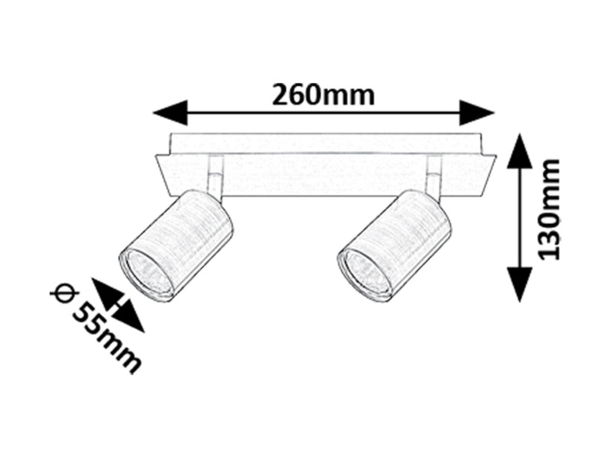 Aplica/plafoniera Gerhard, fumuriu, 2xGU10, IP20, Rabalux, 73072